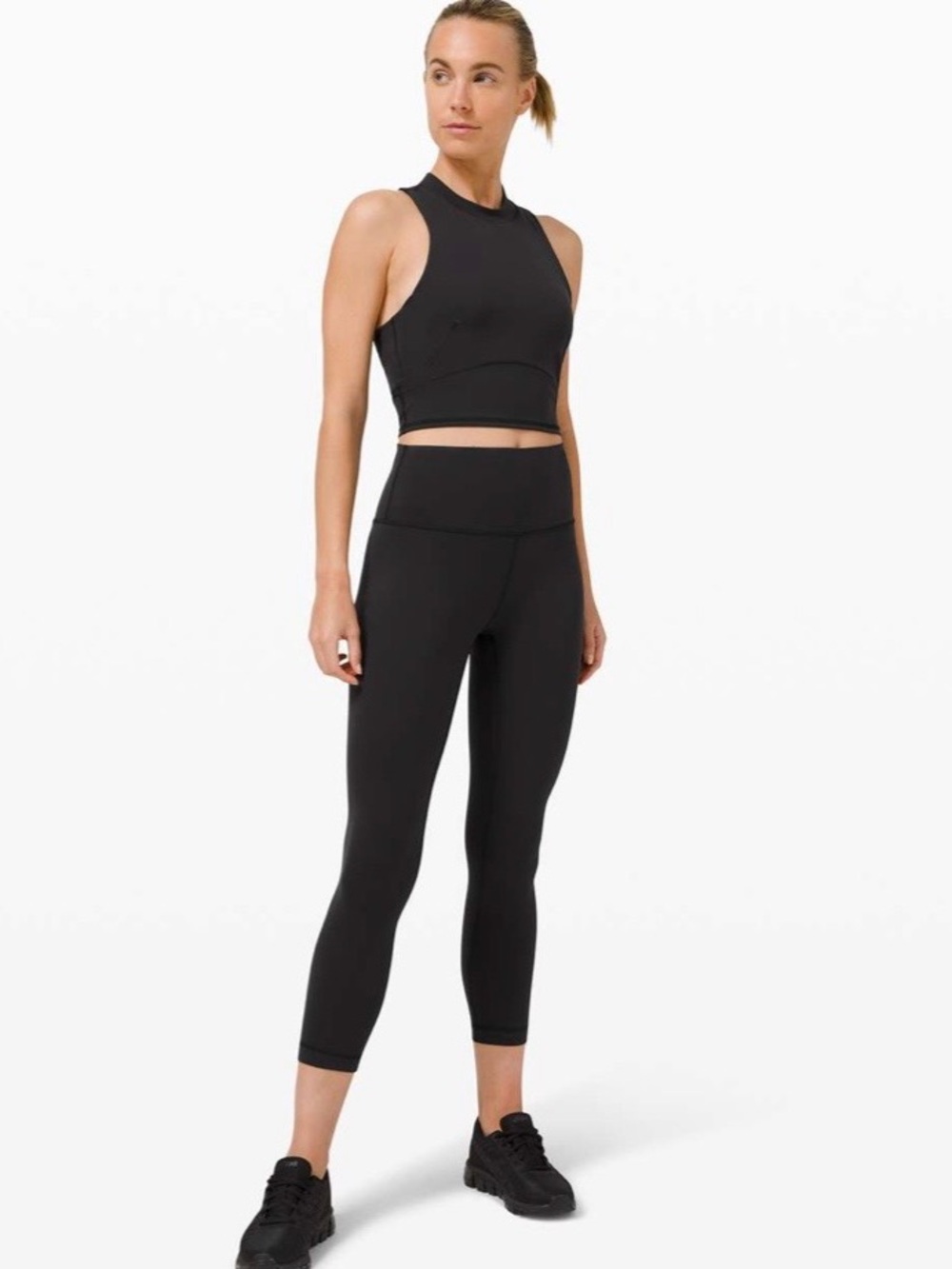 Lululemon Everlux & Mesh Cropped Tank | Black | Fits Like Size 4/6